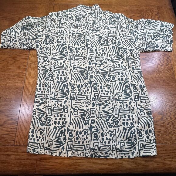 Vintage EXCETERA 90's 100% SILK MENS BUTTON DOWN Short Sleeve SIZE Small - Picture 5 of 8